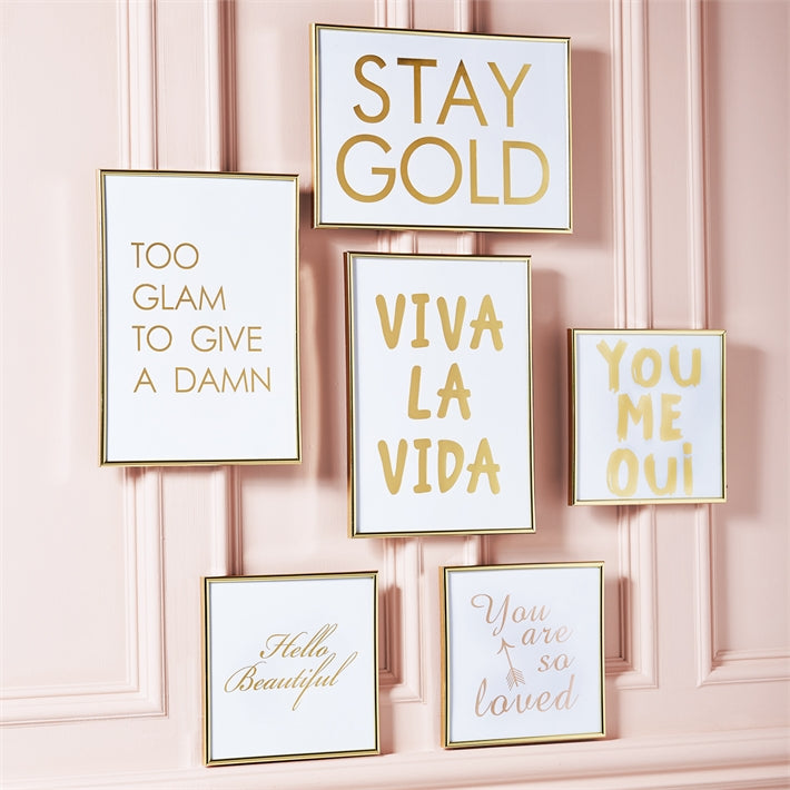 set of 6 gold painting