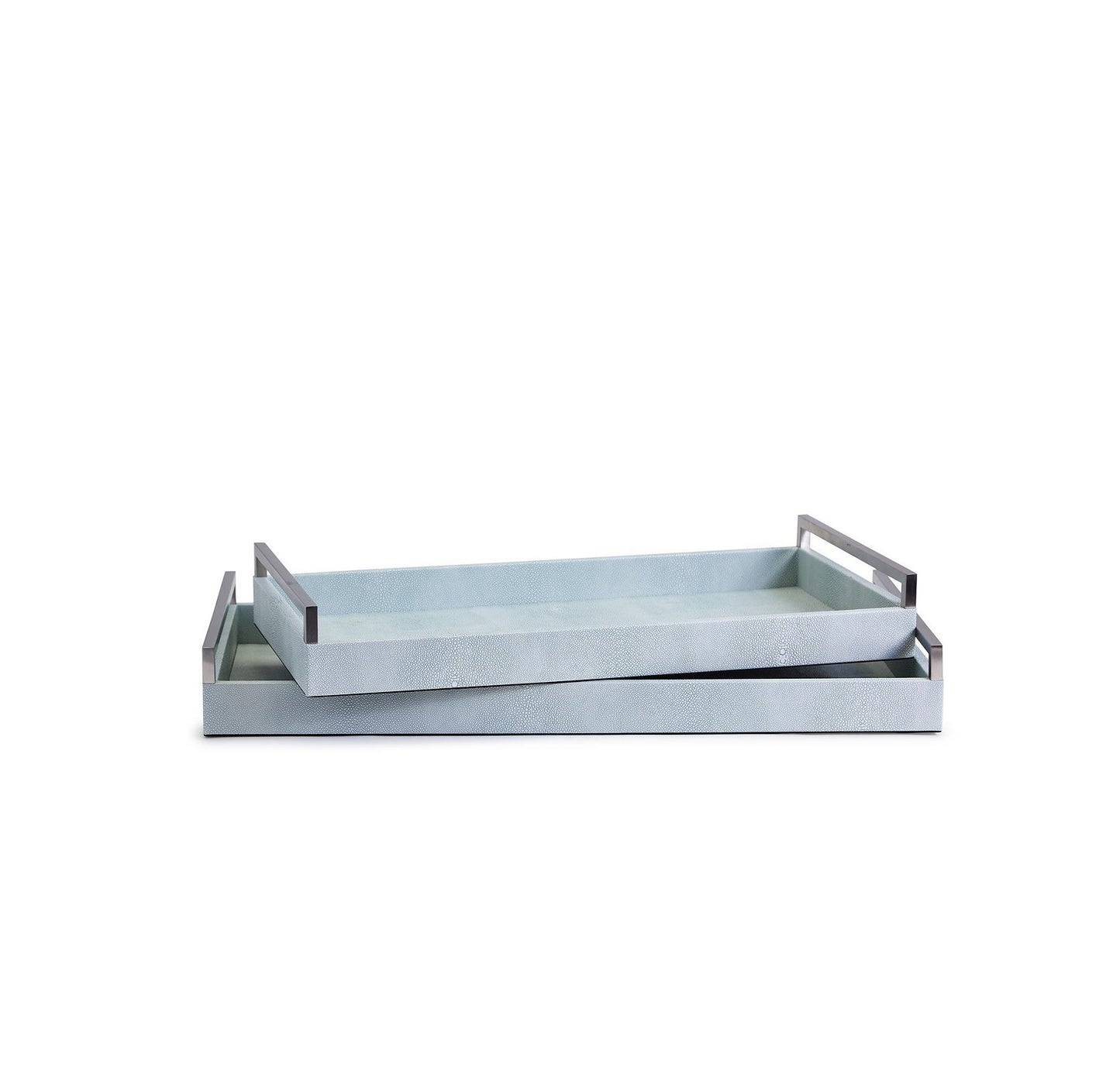 Set of 2 Iced blue faux tray