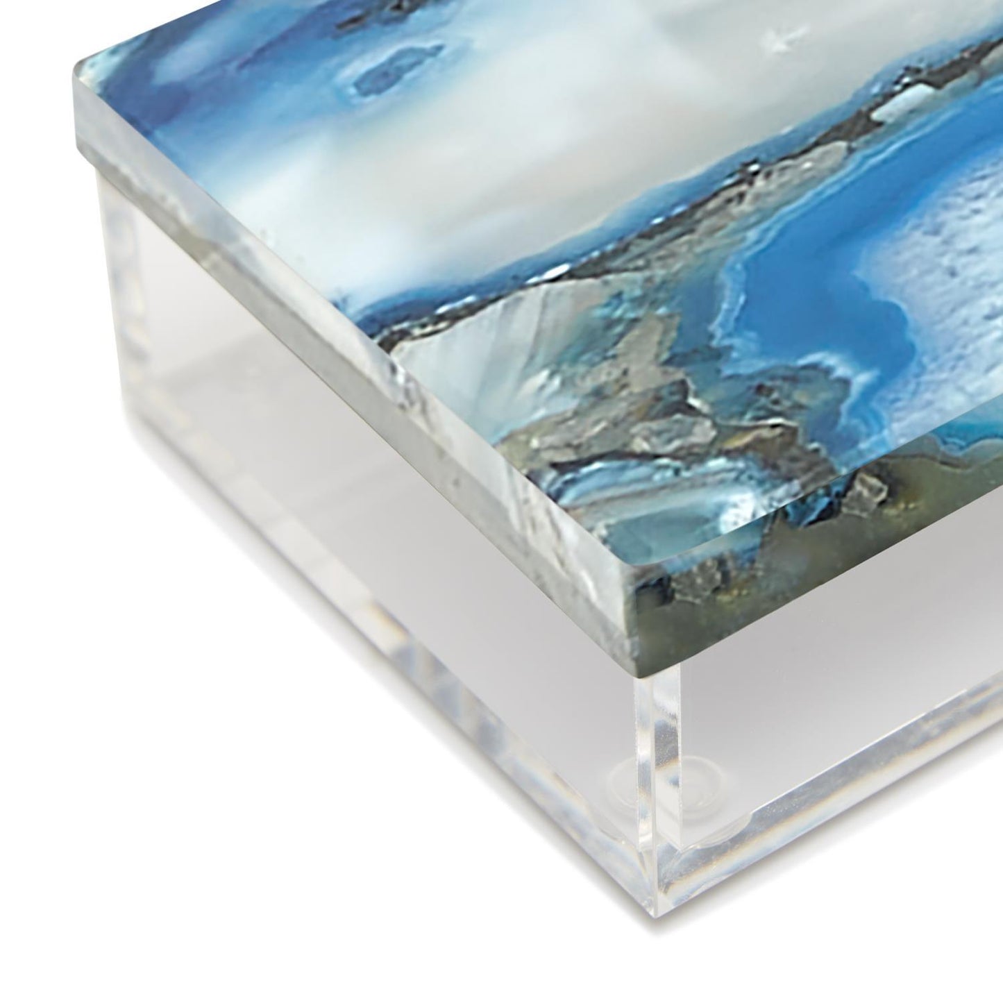 Set of 2 Blue Agate Boxes