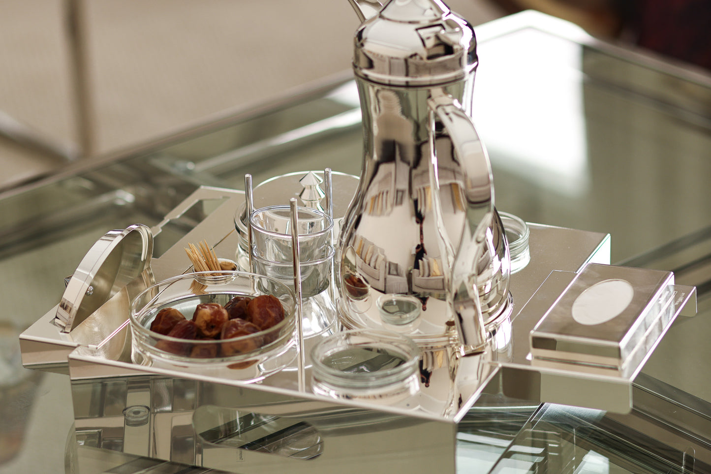 coffee and date tray