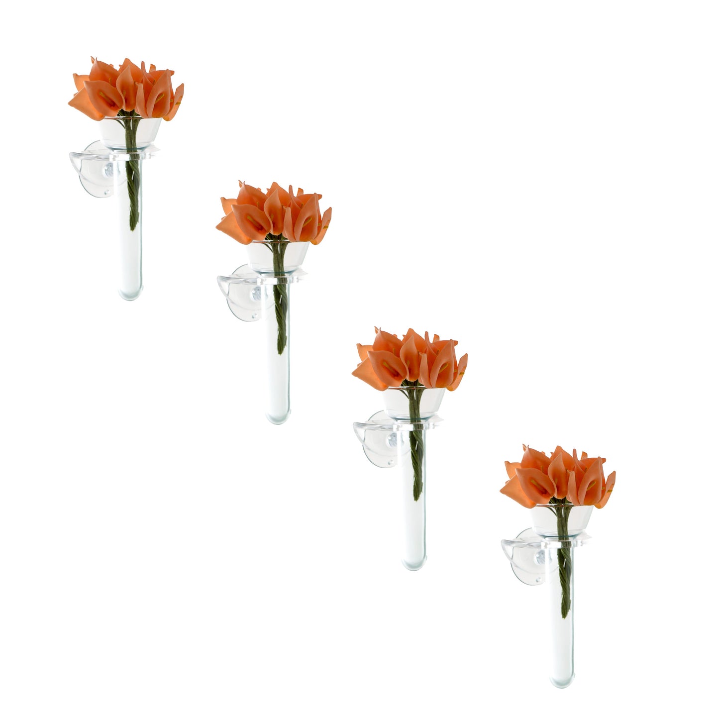 Set of 4 wall flower vase