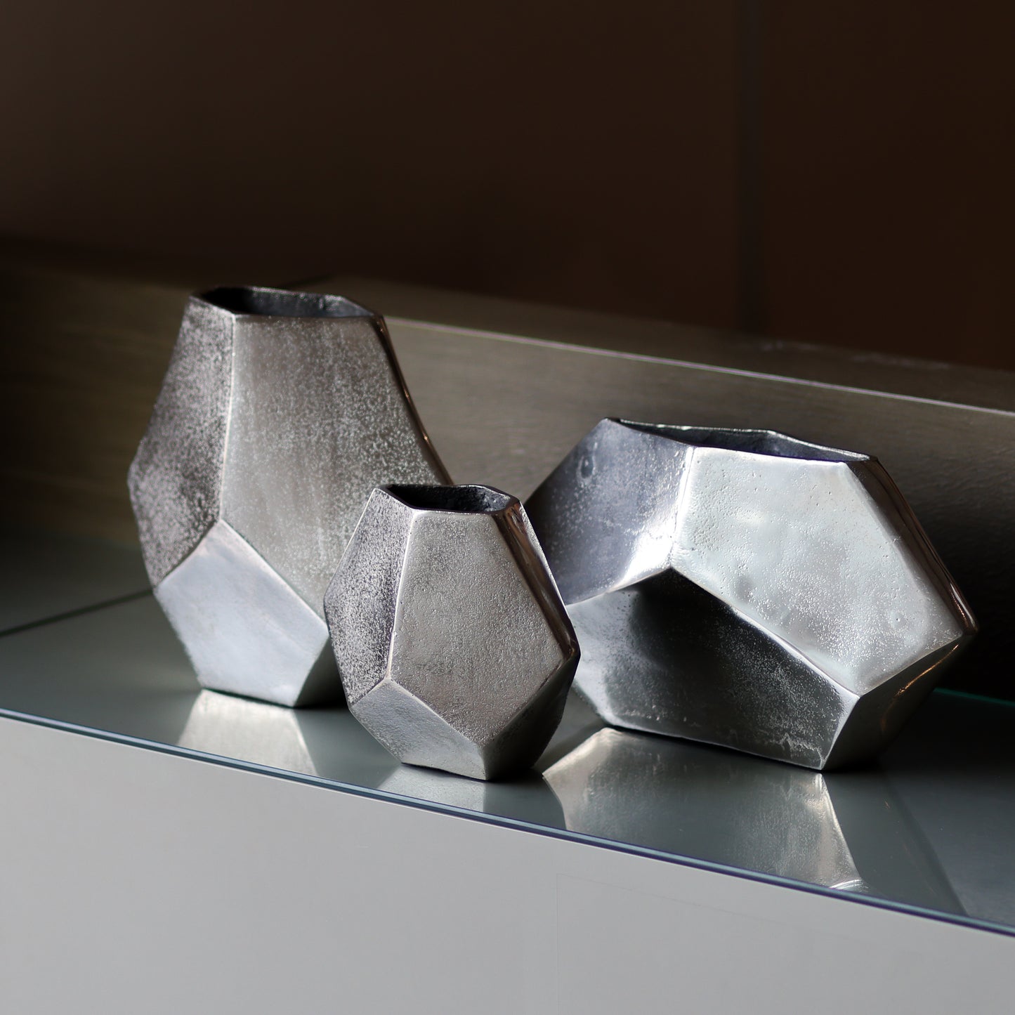 Set of 3 Diamond Shaped Vases