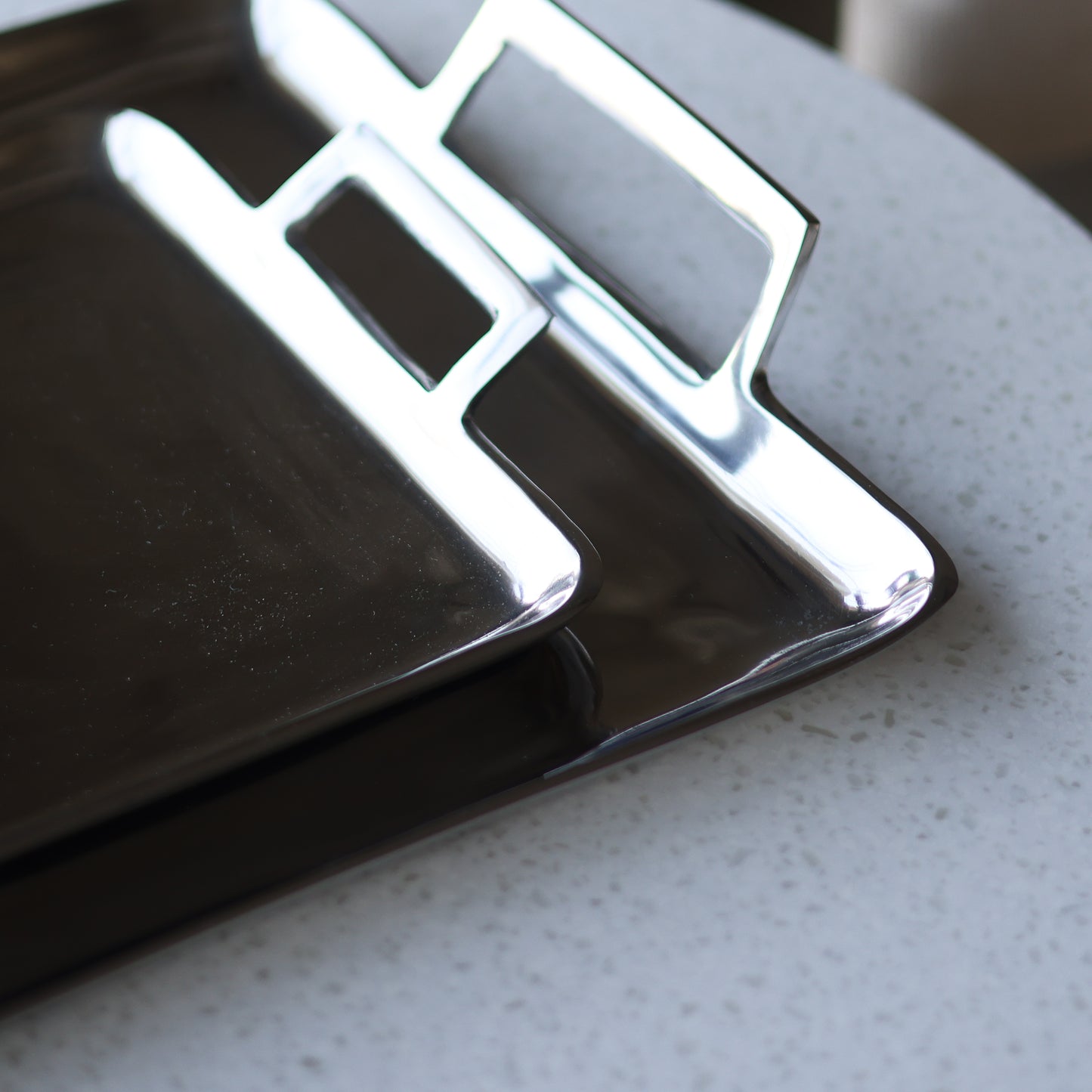 Set of 2 Silver Tray