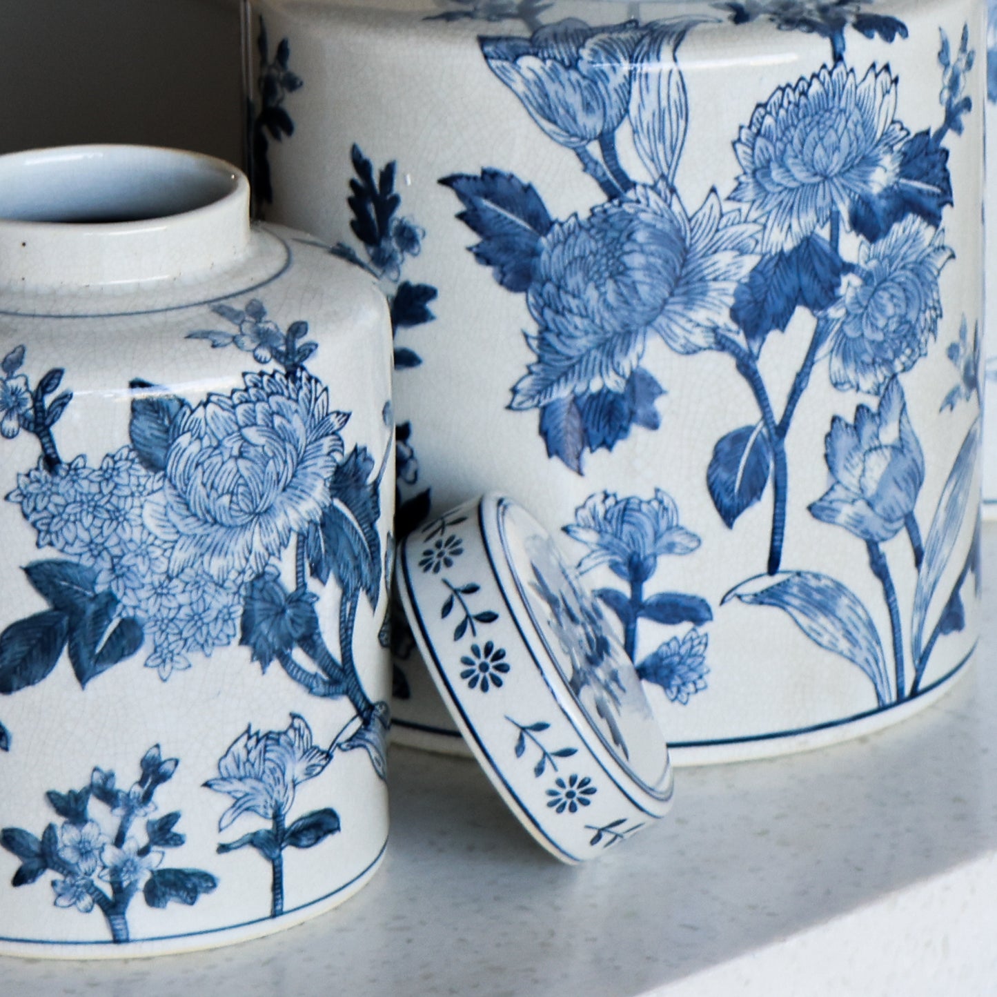 Set of 3 Japanese Blossom jars