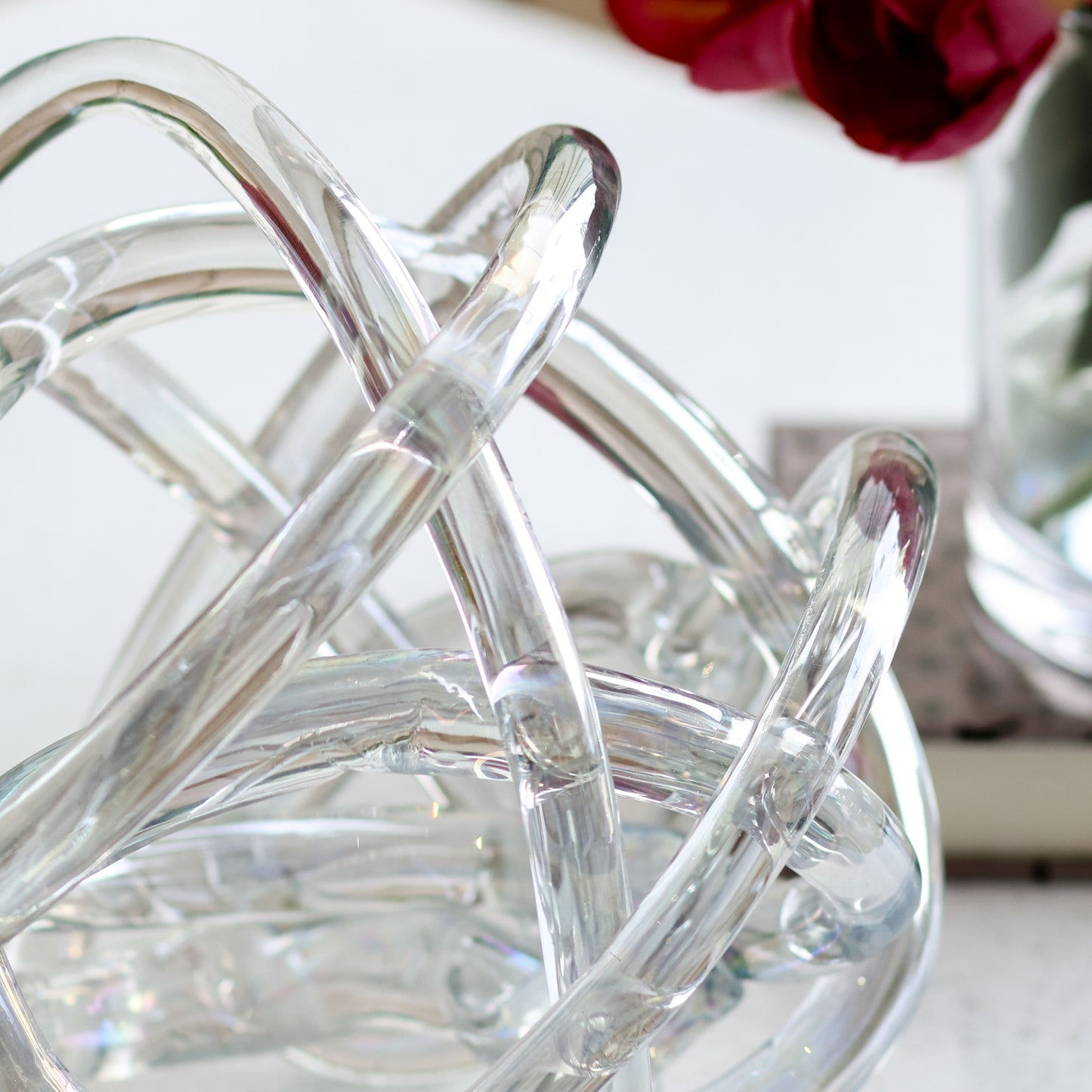 Clear glass knot