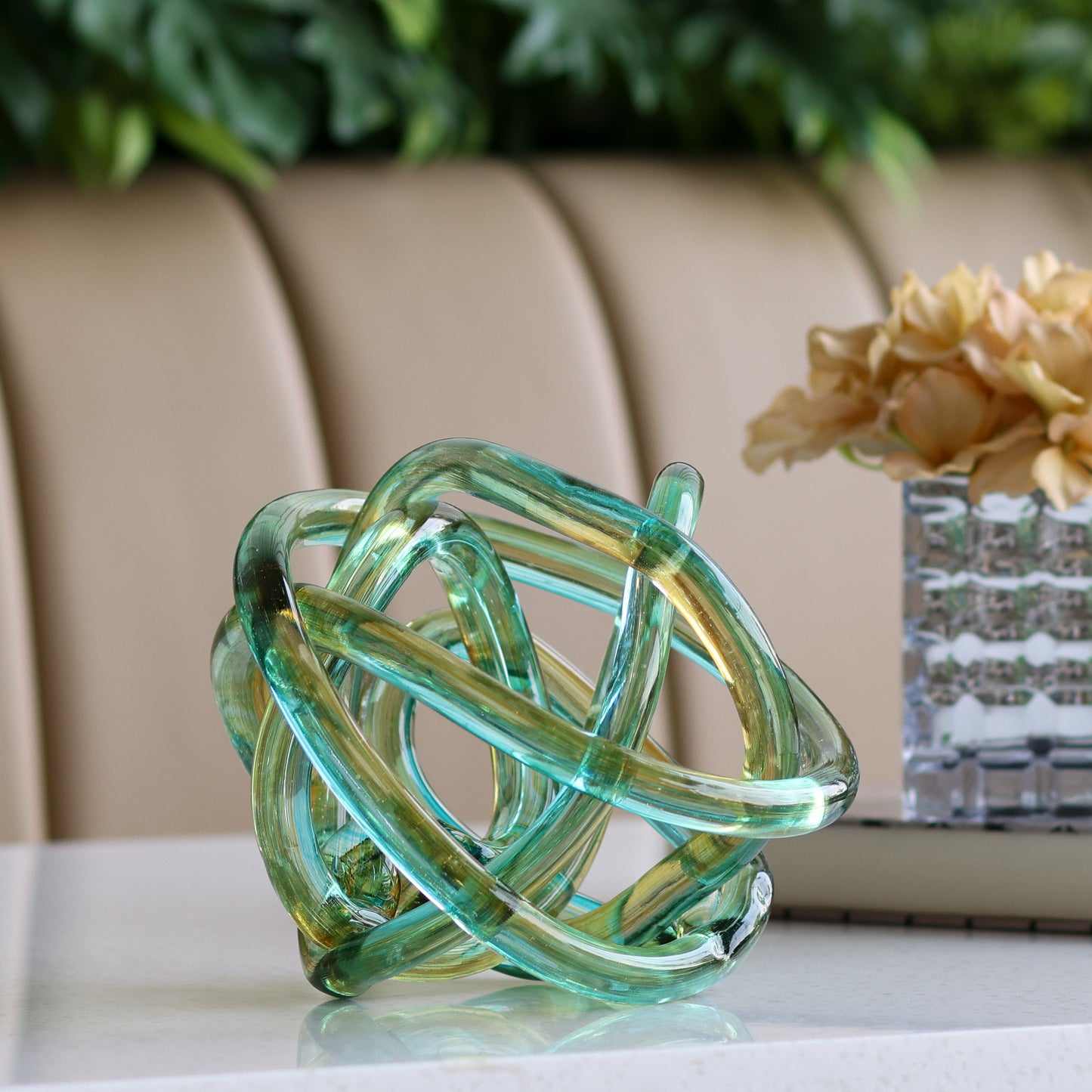 Green and yellow knot Ornament