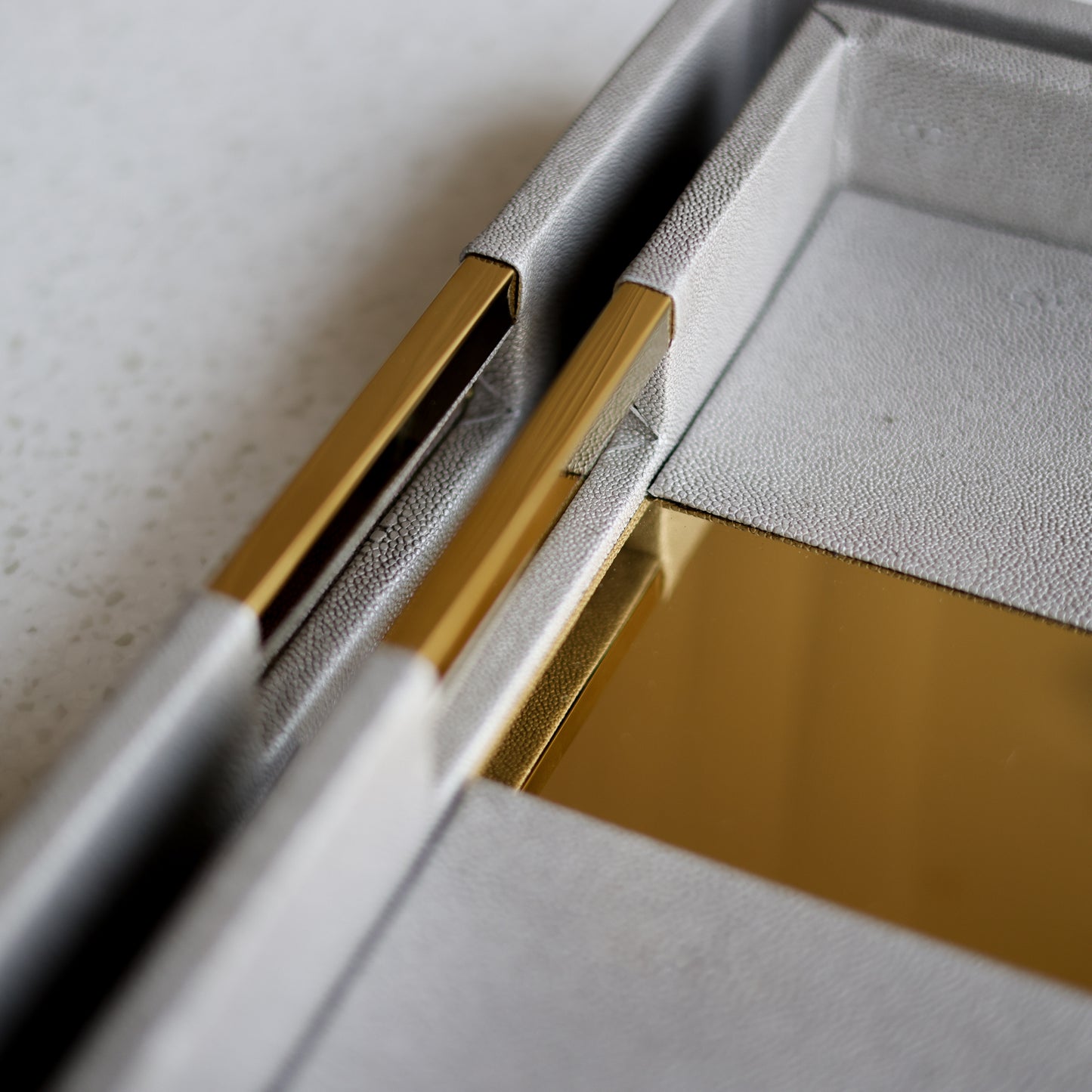 S/2 Gray and gold Trays