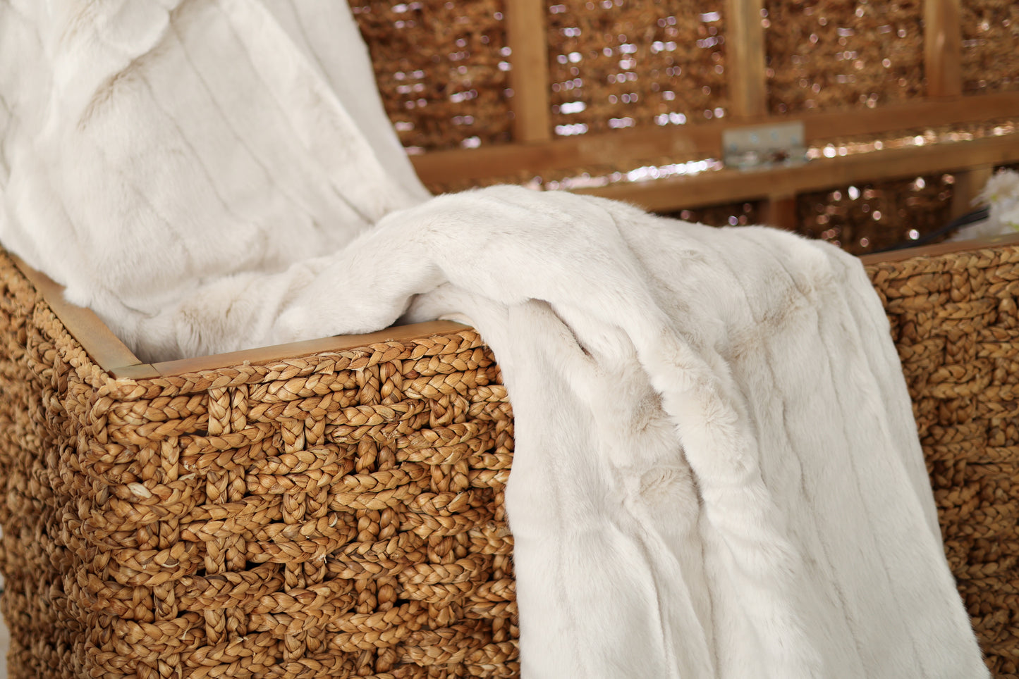 Oyster striped throw