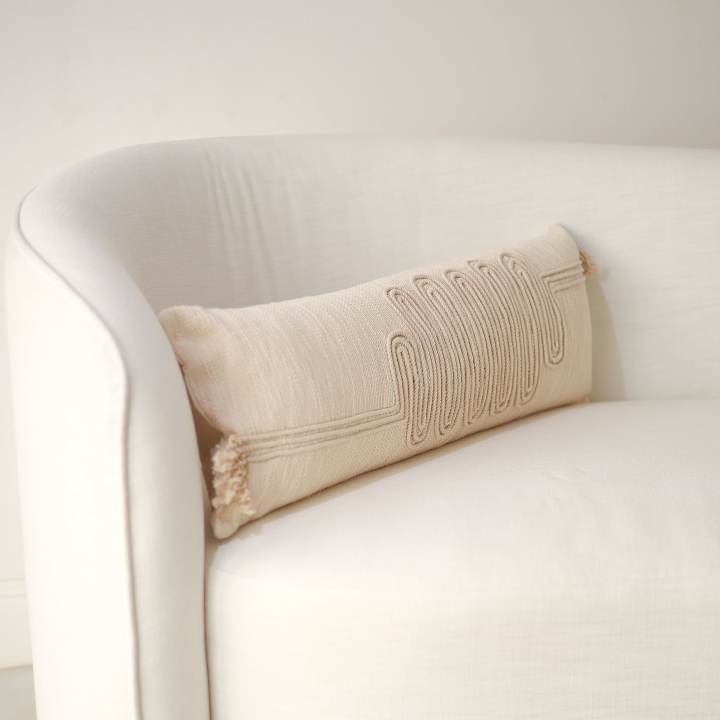 Hand embroidered cotton cushion cover