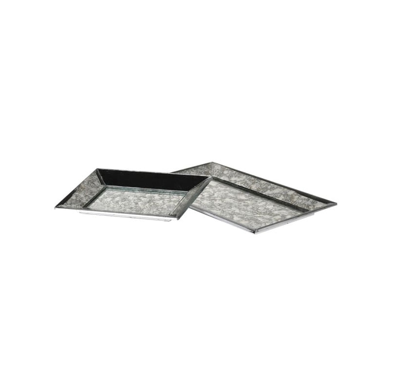 S/ 2 Glass trays