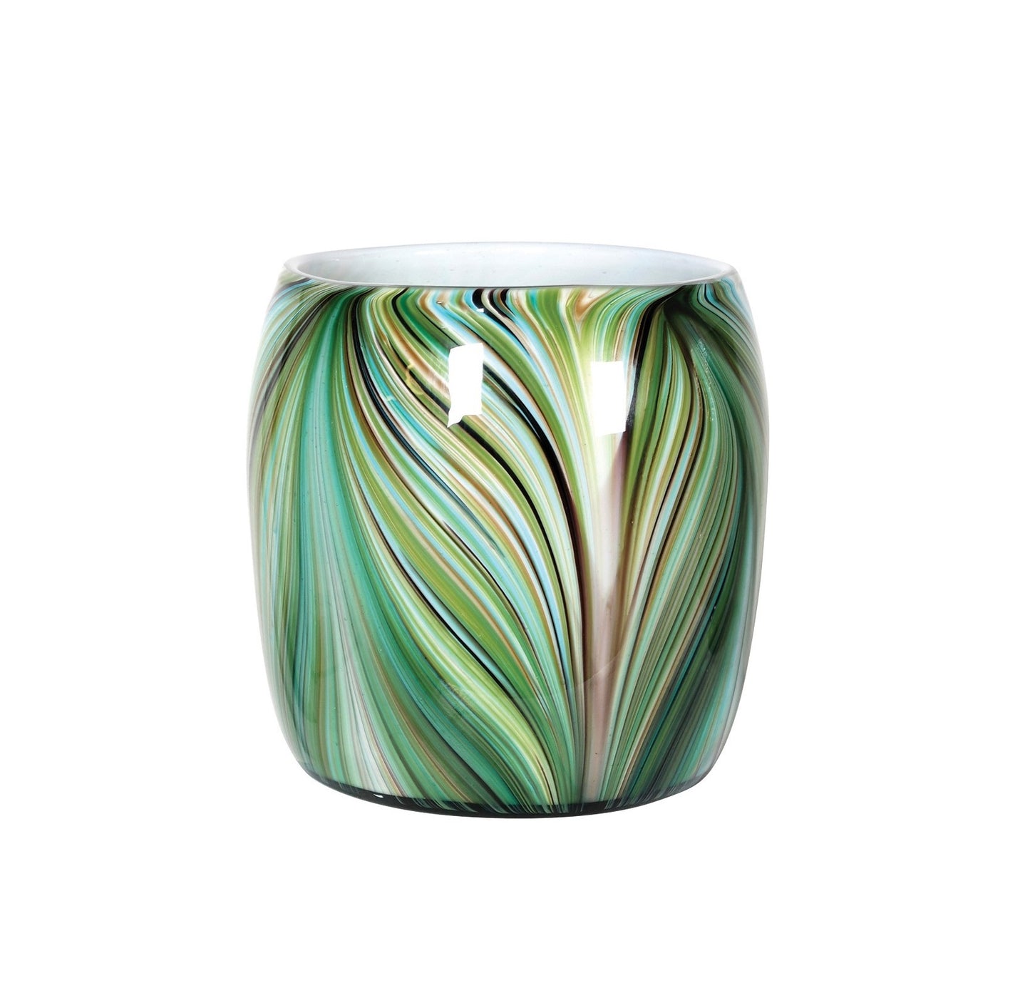 Waves of green round vase