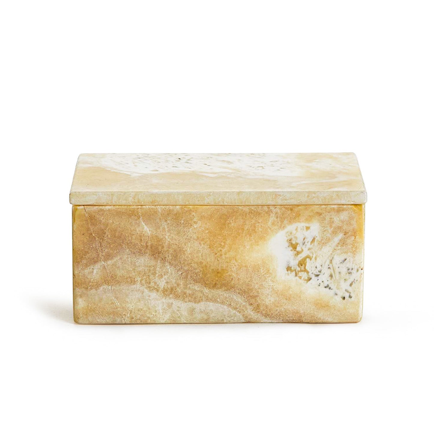 White Onyx Rectangle Covered Box