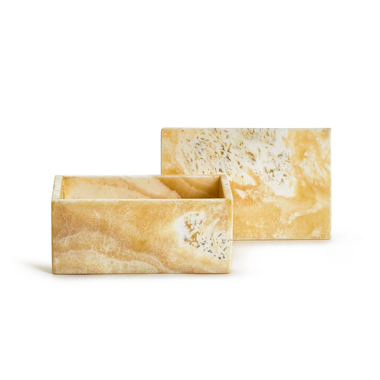 White Onyx Rectangle Covered Box