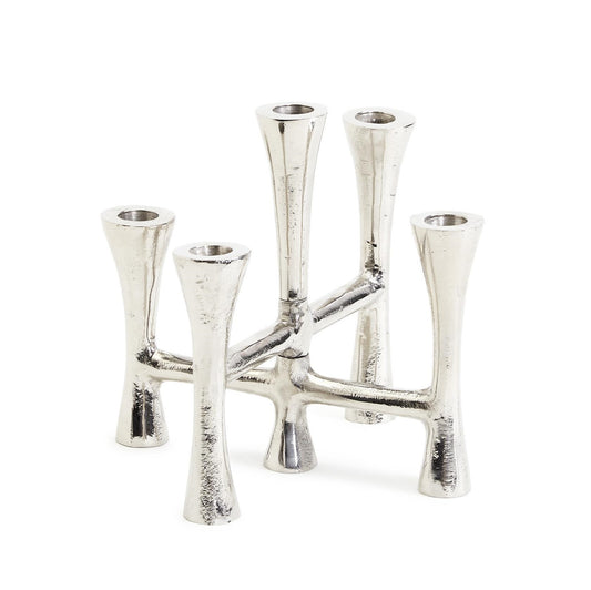 Silver Taper Candleholder Holds 5 Candles