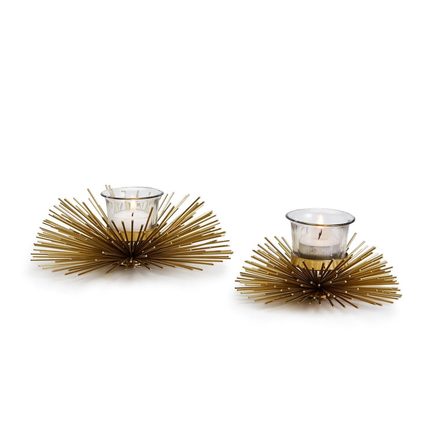 Set of 2 Sunburst Glass Votive