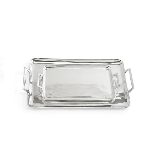 Set of 2 Silver Tray