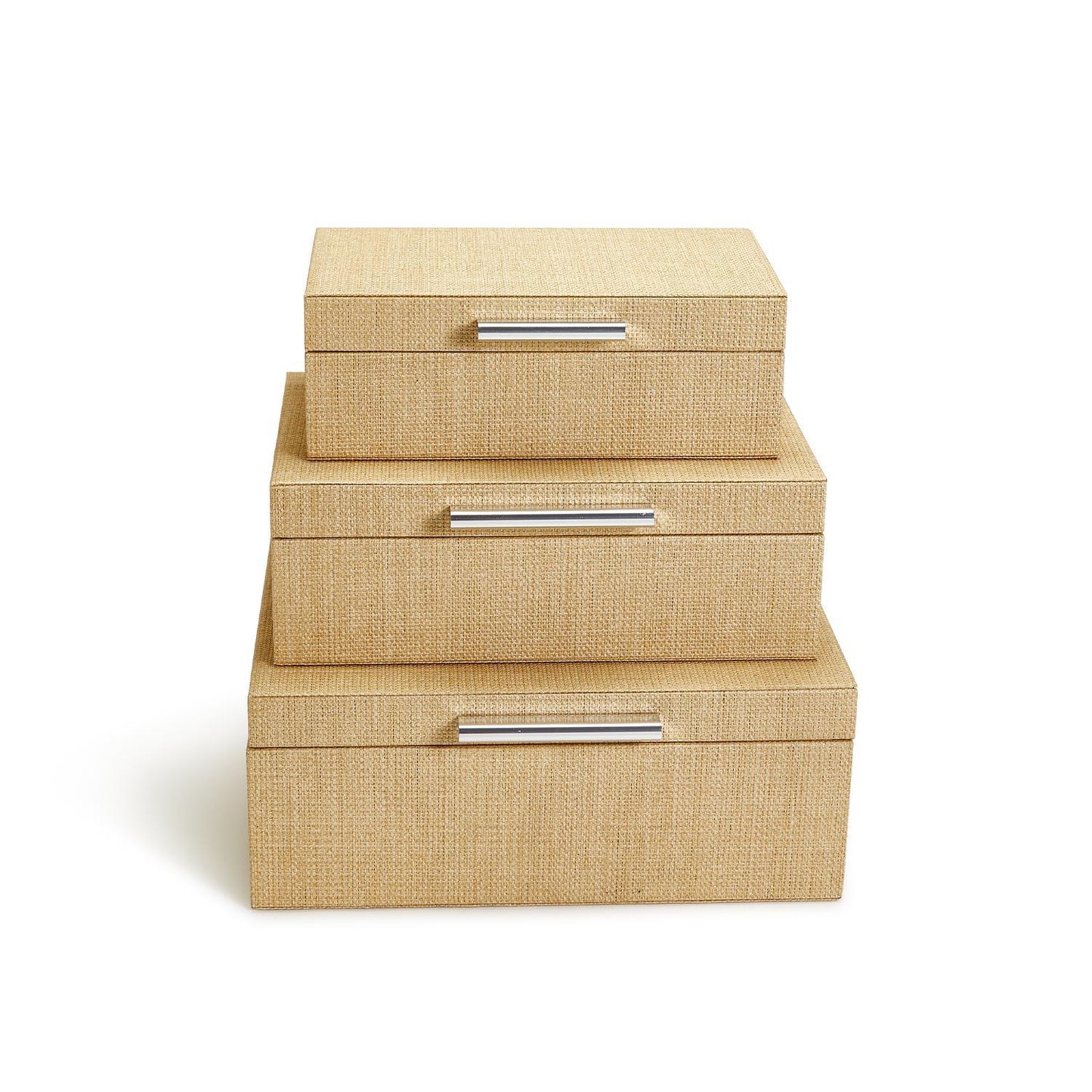 Set of 3 Hinged Boxes with Lining