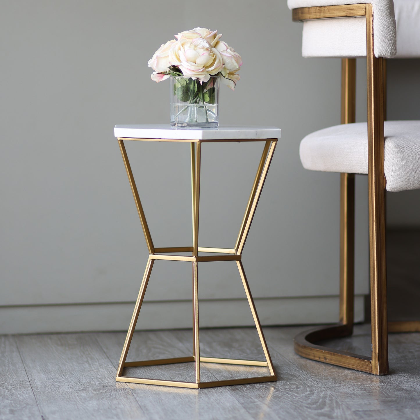 Marble Table with Gold Base