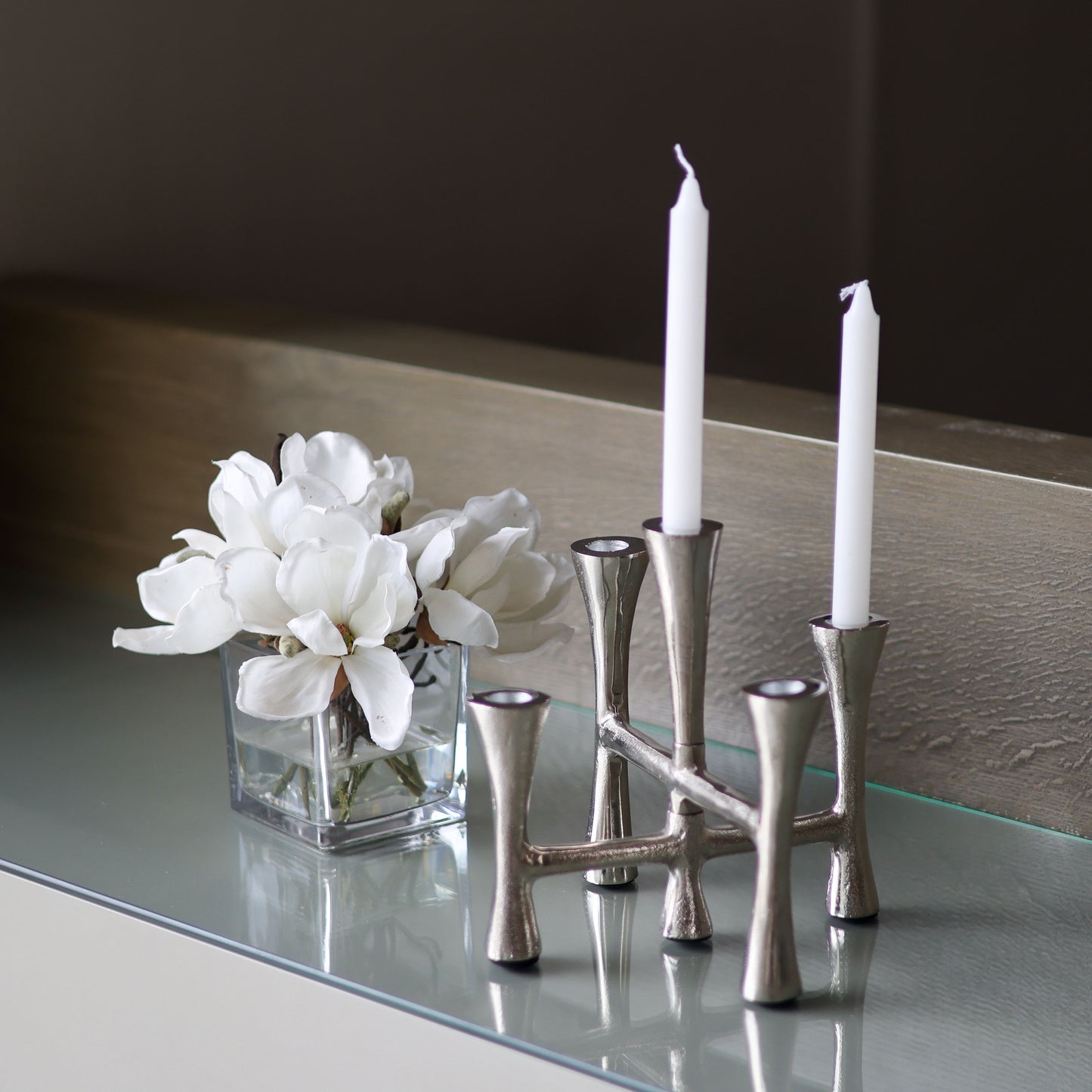 Silver Taper Candleholder Holds 5 Candles