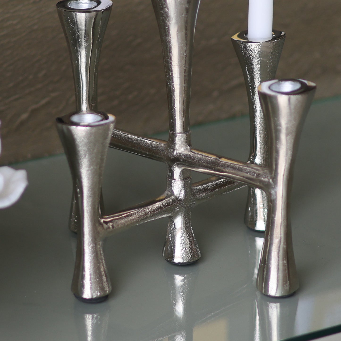 Silver Taper Candleholder Holds 5 Candles