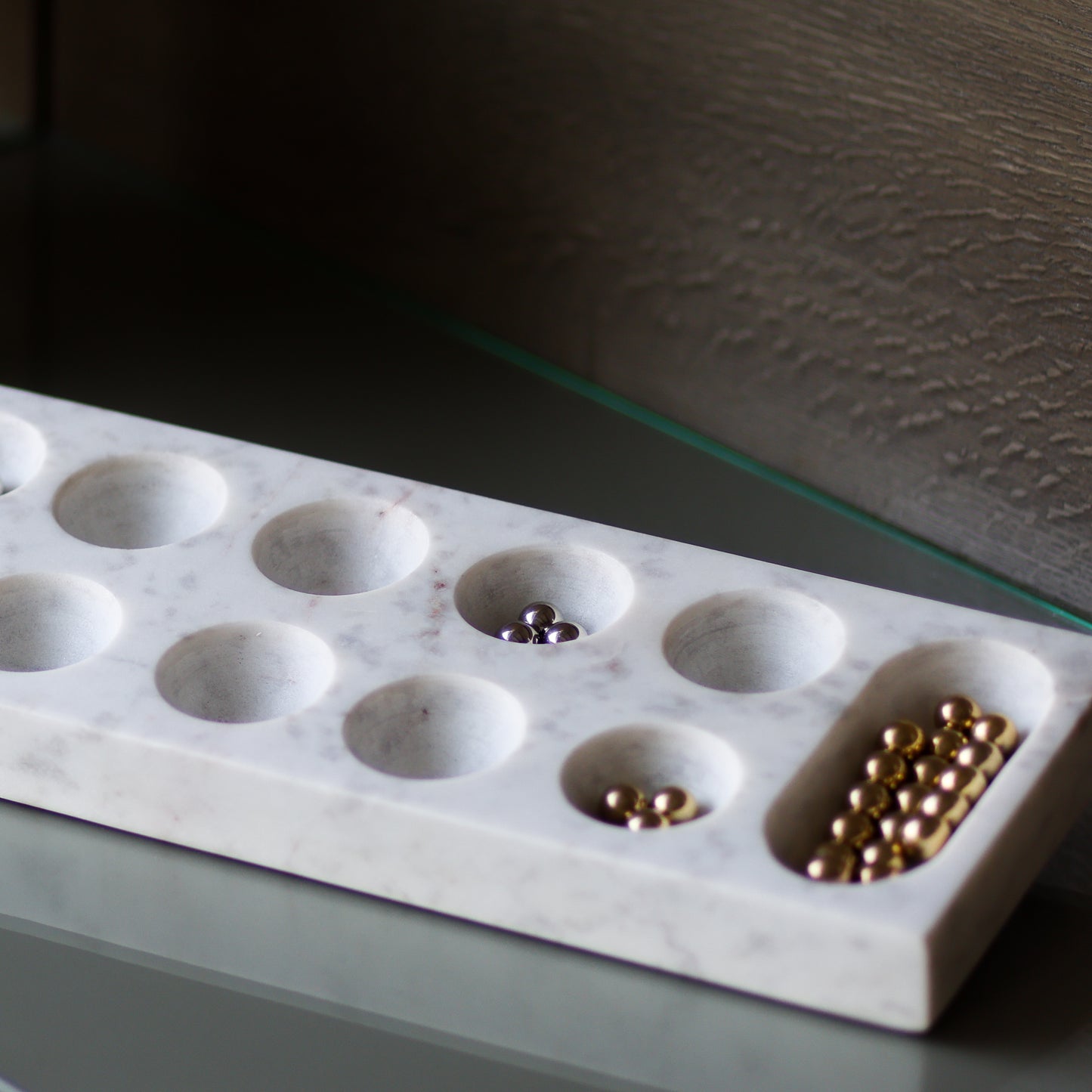 Mancala Game with 48 Metal Game Pieces