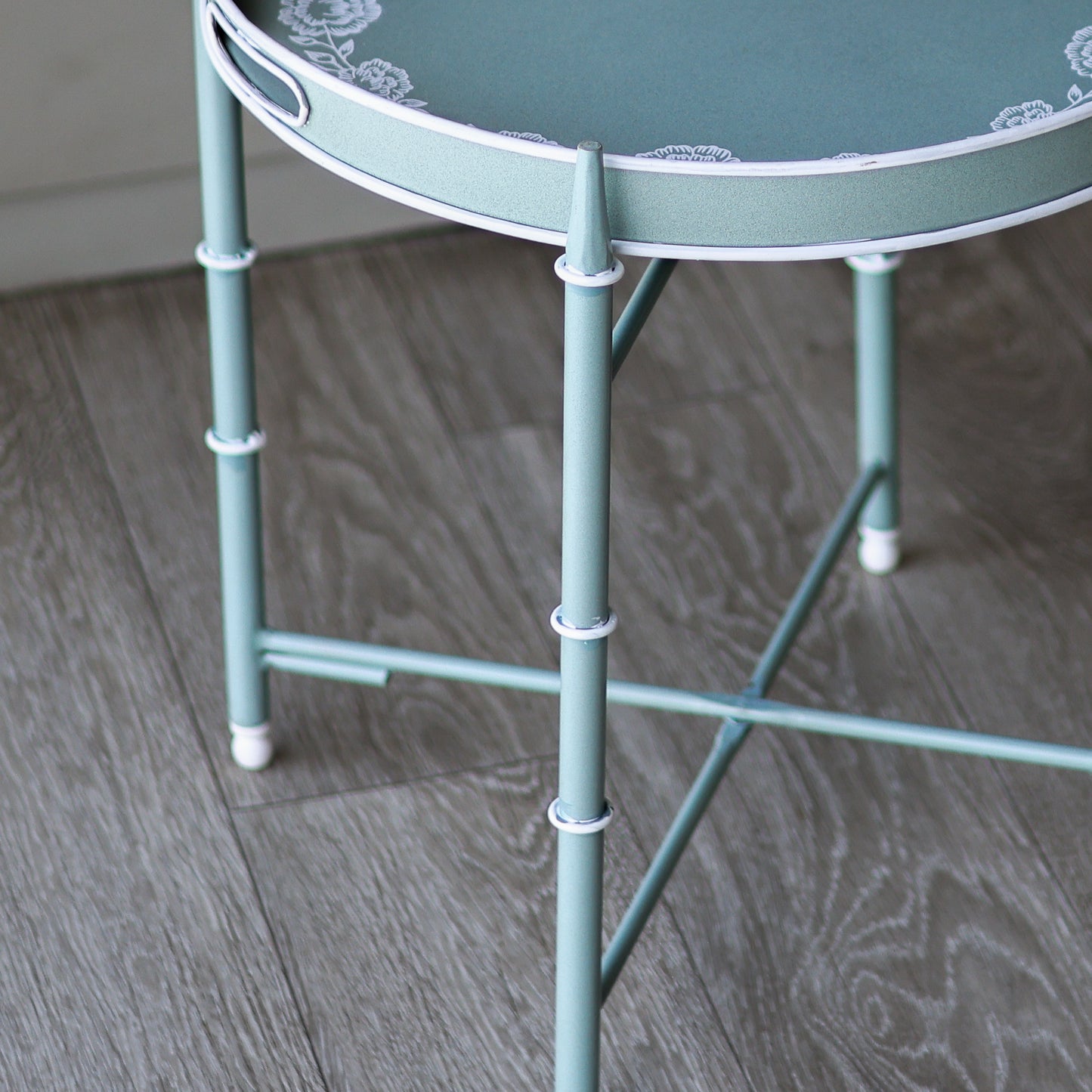 Hand-Painted Floral Pattern Side / End Table