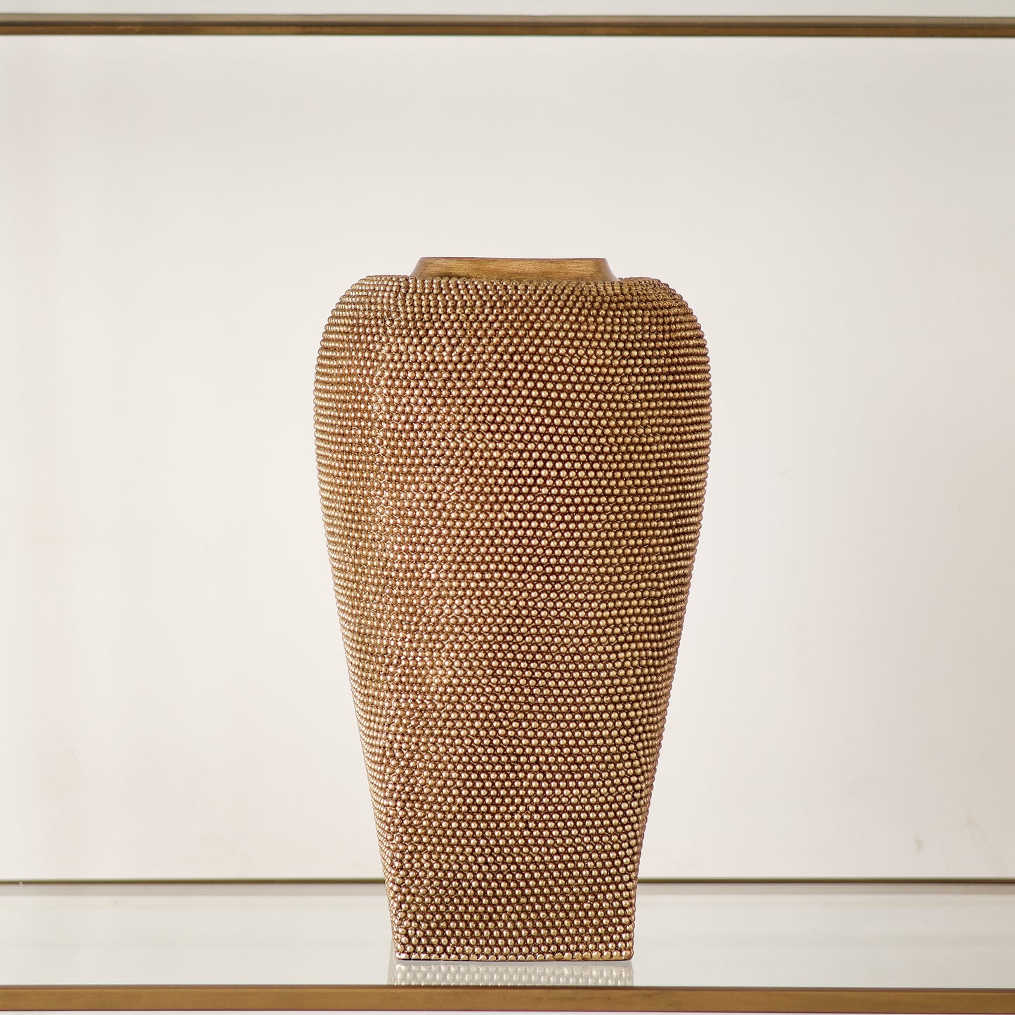 Gold beaded vase