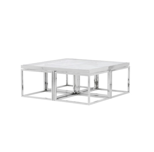 Set of 5 Glass coffee tables