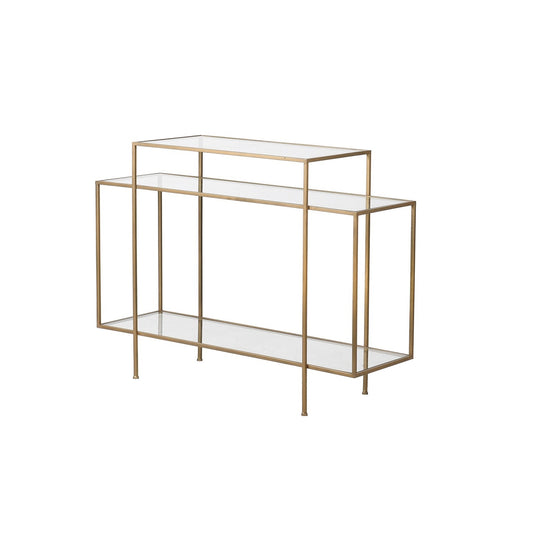 Glass tiered geometric console table