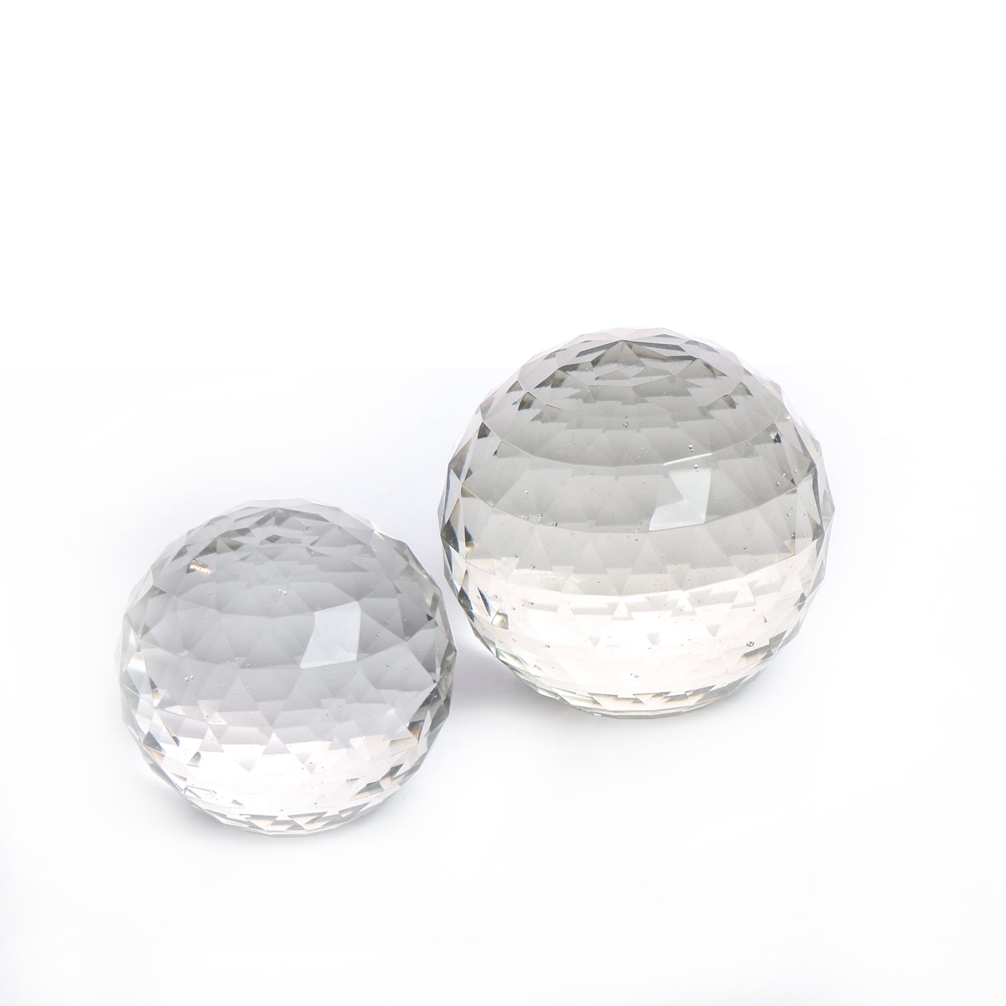 Set of 2 elegant round crystals