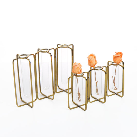 Lavoisier Set of 2 Golden Flower Vase
