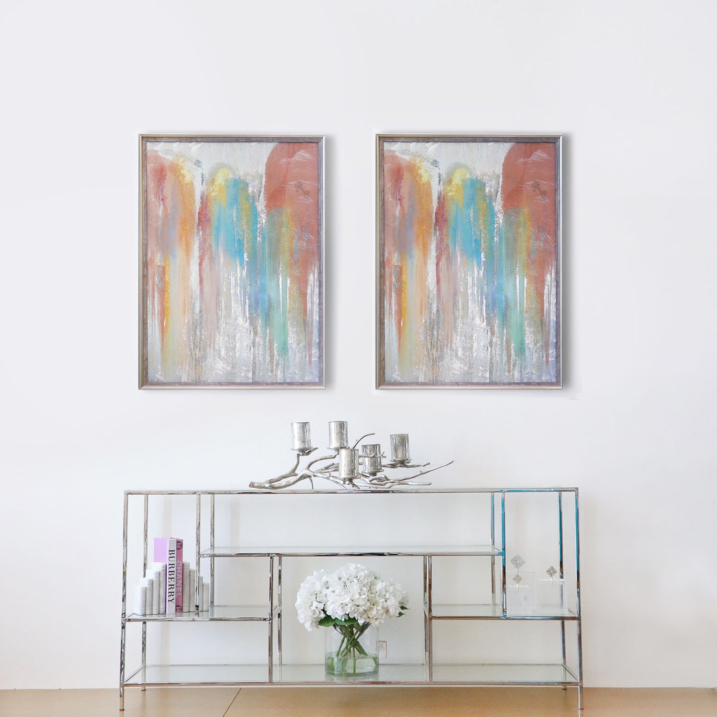 Abstract Glass Painted Wall Art
